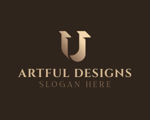 Gradient Serif Letter U logo design