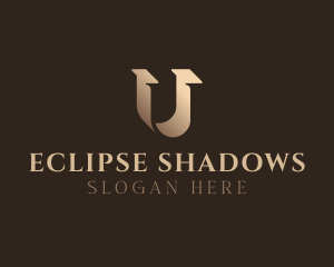 Shadow - Gradient Serif Letter U logo design
