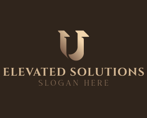 Gradient Serif Letter U logo design