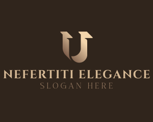 Gradient Serif Letter U logo design