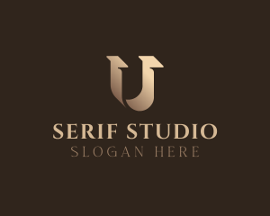 Serif - Gradient Serif Letter U logo design