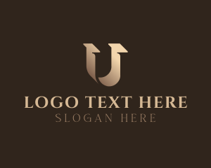 Shadow - Gradient Serif Letter U logo design
