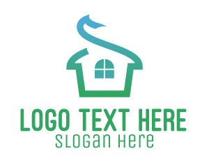 House - Green House Roof logo design