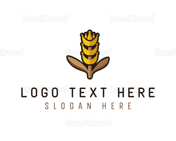 Grain Wheat Farm Logo