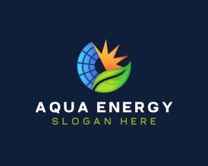 Solar Energy Leaf logo design