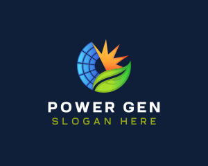 Generator - Solar Energy Leaf logo design
