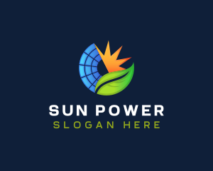 Solar Energy Leaf logo design