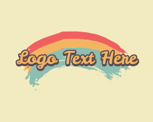 Hippie - Retro Hipster Brush Stroke logo design