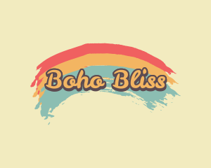 Retro Hipster Brush Stroke logo design