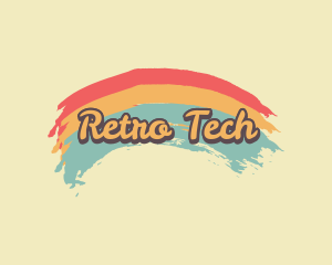 Retro Hipster Brush Stroke logo design