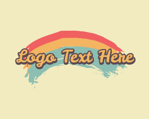 Retro Hipster Brush Stroke Logo