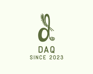 Natural - Green Plant Letter D logo design