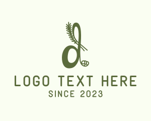 Wellness - Green Plant Letter D logo design