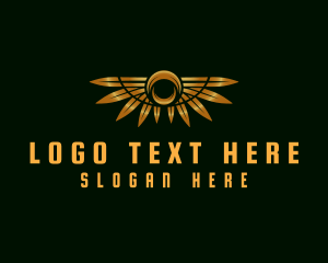 Airplane - Luxury Feather Wing logo design