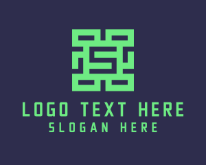 Stroke - Rectangular Letter S Gaming logo design