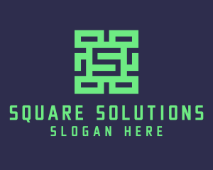 Rectangular Letter S Gaming logo design