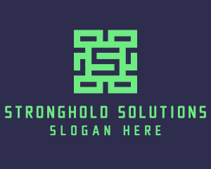 Rectangular Letter S Gaming logo design