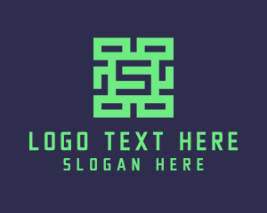 Rectangular Letter S Gaming Logo