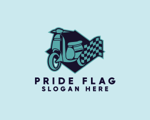 Flag - Scooter Racing Flag logo design