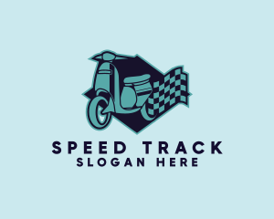 Racing - Scooter Racing Flag logo design