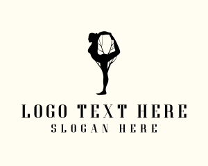 Plant - Tree Branch Yoga Wellness logo design