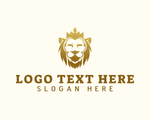 Luxurious - Luxury Crown Lion logo design