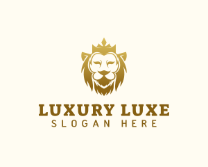 Luxury Crown Lion logo design