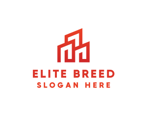 Red Modern Building logo design