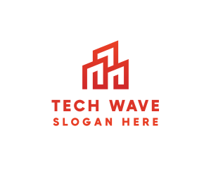 Modern - Red Modern Building logo design