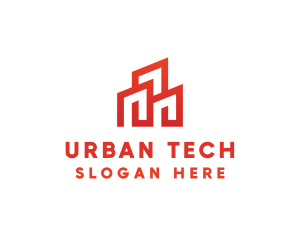 Modern - Red Modern Building logo design