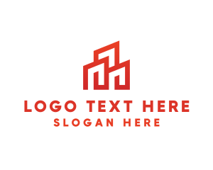 Red - Red Modern Building logo design