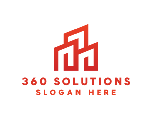 Red Modern Building logo design