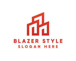 Red Modern Building logo design