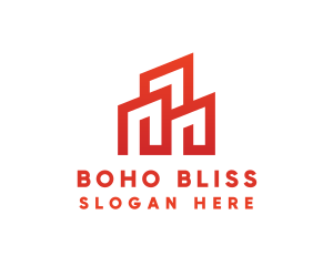 Red Modern Building logo design