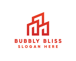 Red Modern Building logo design