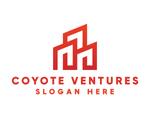 Red Modern Building logo design