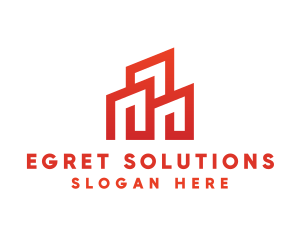 Red Modern Building logo design