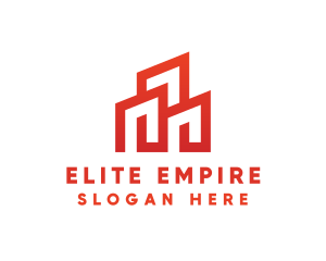 Red Modern Building logo design