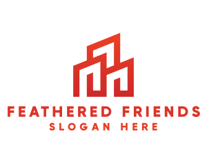 Red Modern Building logo design