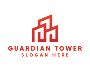 Red Modern Building logo design