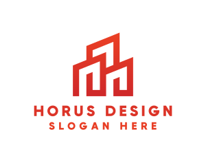 Red Modern Building logo design