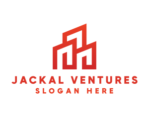 Red Modern Building logo design