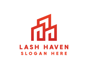 Red Modern Building logo design