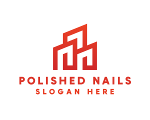 Red Modern Building logo design