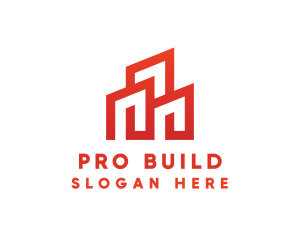 Red Modern Building logo design