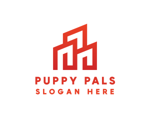 Red Modern Building logo design