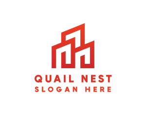 Red Modern Building logo design