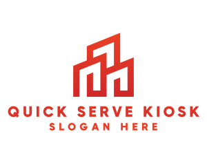 Red Modern Building logo design