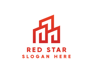 Red Modern Building logo design