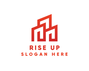 Red Modern Building logo design